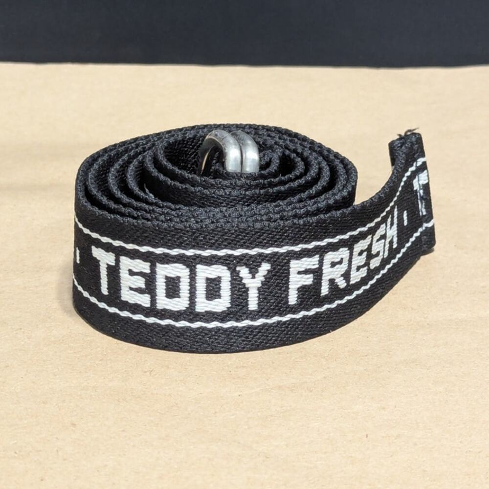 Teddy Fresh Woven Fabric Belt D Ring Logo Black White Streetwear Skater